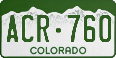 CO license plate ACR760
