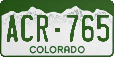 CO license plate ACR765