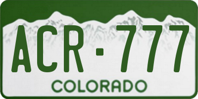 CO license plate ACR777