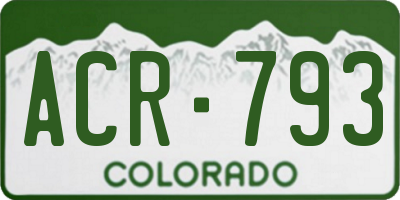 CO license plate ACR793