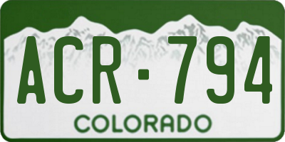 CO license plate ACR794