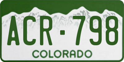 CO license plate ACR798