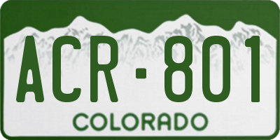 CO license plate ACR801