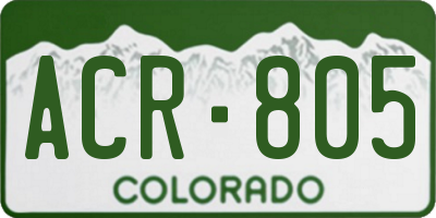 CO license plate ACR805