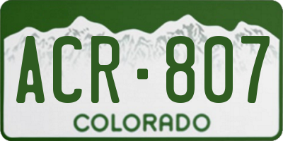 CO license plate ACR807