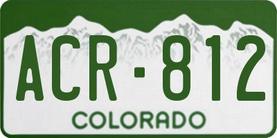 CO license plate ACR812