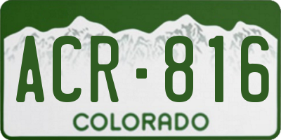 CO license plate ACR816