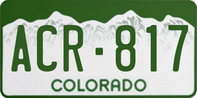 CO license plate ACR817