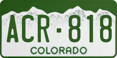 CO license plate ACR818