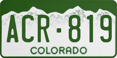 CO license plate ACR819
