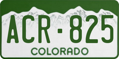 CO license plate ACR825