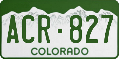 CO license plate ACR827