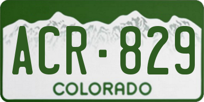 CO license plate ACR829