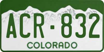 CO license plate ACR832