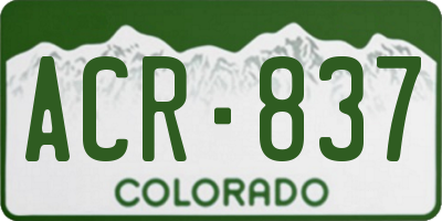 CO license plate ACR837