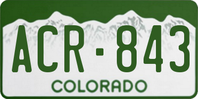 CO license plate ACR843