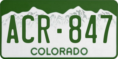 CO license plate ACR847