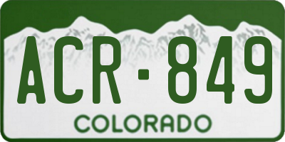 CO license plate ACR849