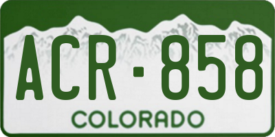 CO license plate ACR858
