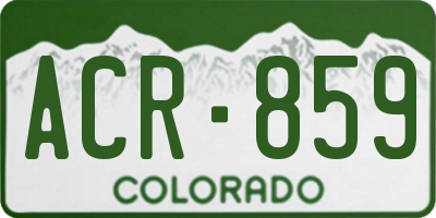 CO license plate ACR859