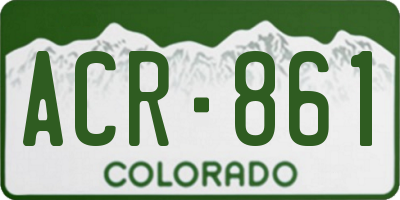 CO license plate ACR861