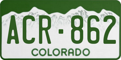 CO license plate ACR862