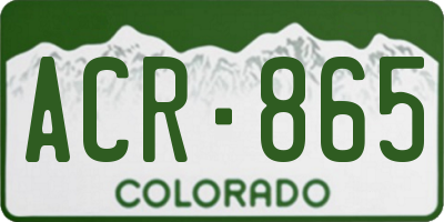 CO license plate ACR865