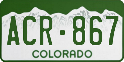 CO license plate ACR867
