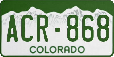 CO license plate ACR868
