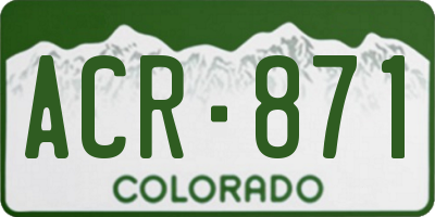 CO license plate ACR871