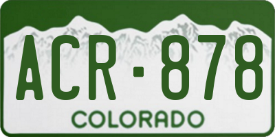 CO license plate ACR878