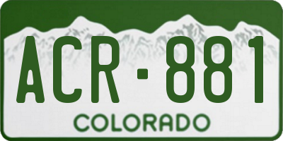 CO license plate ACR881