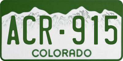 CO license plate ACR915