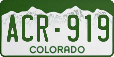 CO license plate ACR919
