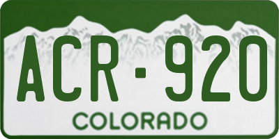 CO license plate ACR920