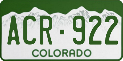 CO license plate ACR922