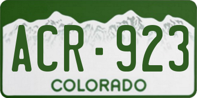 CO license plate ACR923
