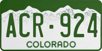 CO license plate ACR924