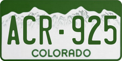 CO license plate ACR925