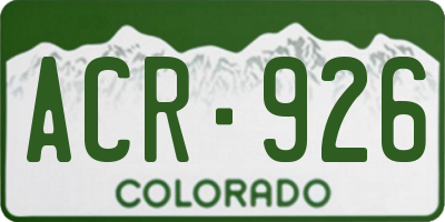 CO license plate ACR926