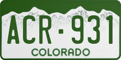 CO license plate ACR931