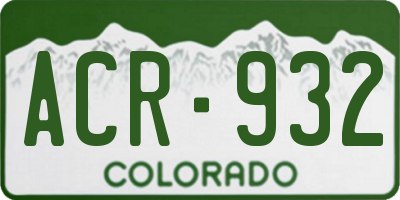 CO license plate ACR932