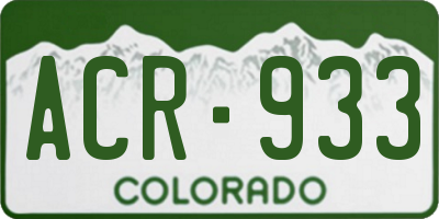 CO license plate ACR933