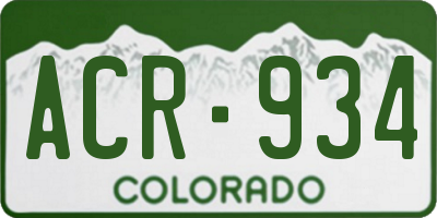 CO license plate ACR934