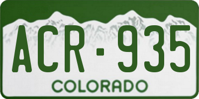 CO license plate ACR935