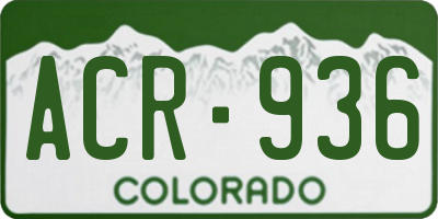 CO license plate ACR936