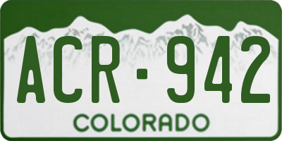 CO license plate ACR942