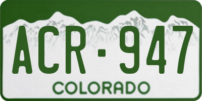 CO license plate ACR947