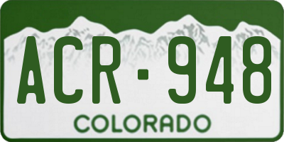 CO license plate ACR948