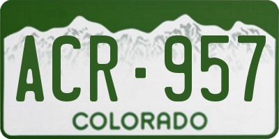 CO license plate ACR957